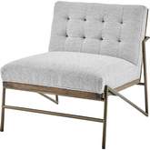 Marlow Accent Chair in Tufted Gray Fabric & Bronze Steel
